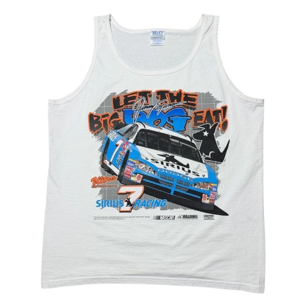 Vintage Y2K Jimmy Spencer NASCAR Sirius Racing Big Dog Eat Muscle Tank Top Shirt
